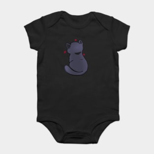 Kawaii Angry Cat from the backside, Cat Love Baby Bodysuit